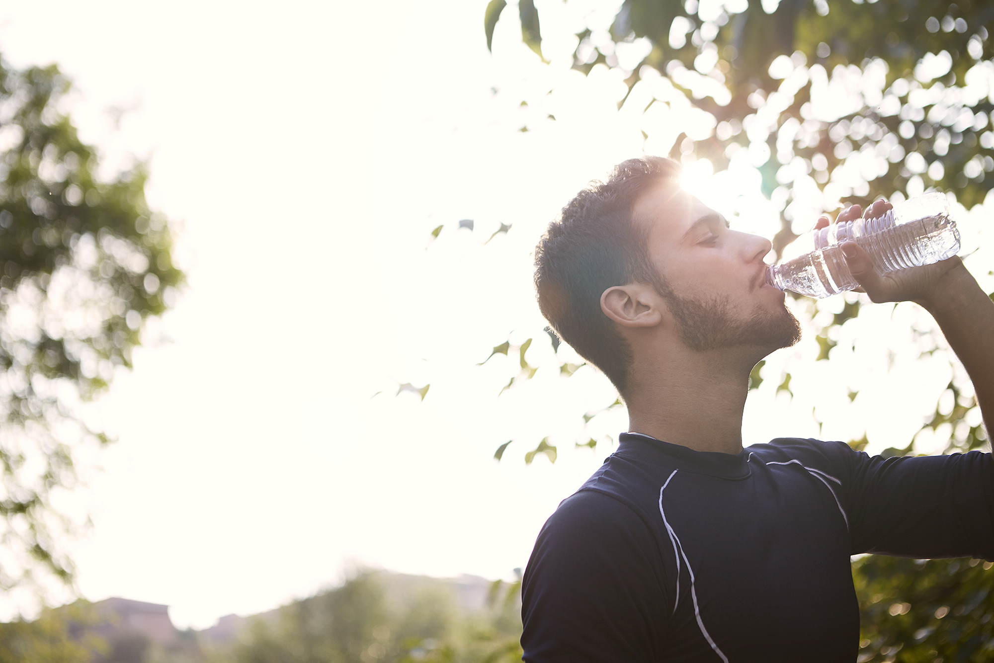 person drinking water