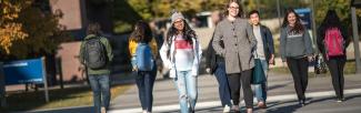 Students walking on UBC Okanagan campus