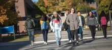 Students walking on UBC Okanagan campus